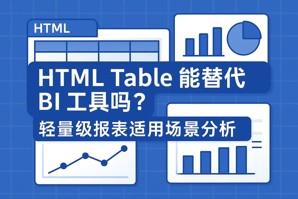 HTML Table能替代BI工具吗？轻量级报表适用场景分析。